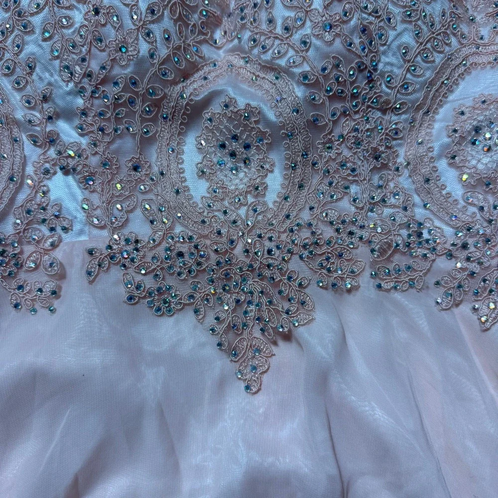 Formal Pink Embellished Ball Gown Dress Tulle Sleeveless Small‎ S Prom Quince